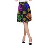 Pattern-repetition-snail-blue A-Line Skirt