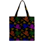 Pattern-repetition-snail-blue Zipper Grocery Tote Bag