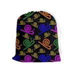 Pattern-repetition-snail-blue Drawstring Pouch (XL)