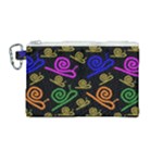 Pattern-repetition-snail-blue Canvas Cosmetic Bag (Medium)