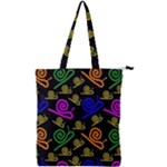 Pattern-repetition-snail-blue Double Zip Up Tote Bag