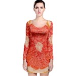 Grapefruit-fruit-background-food Long Sleeve Velvet Bodycon Dress