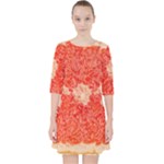 Grapefruit-fruit-background-food Quarter Sleeve Pocket Dress