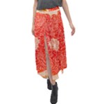 Grapefruit-fruit-background-food Velour Split Maxi Skirt