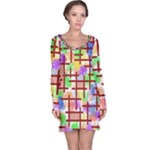 Pattern-repetition-bars-colors Long Sleeve Nightdress