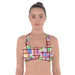 Pattern-repetition-bars-colors Cross Back Sports Bra