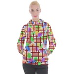 Pattern-repetition-bars-colors Women s Hooded Pullover