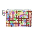 Pattern-repetition-bars-colors Canvas Cosmetic Bag (Medium)