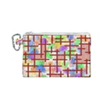 Pattern-repetition-bars-colors Canvas Cosmetic Bag (Small)
