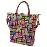 Pattern-repetition-bars-colors Buckle Top Tote Bag