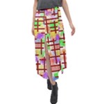 Pattern-repetition-bars-colors Velour Split Maxi Skirt