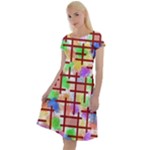 Pattern-repetition-bars-colors Classic Short Sleeve Dress