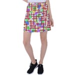 Pattern-repetition-bars-colors Tennis Skirt