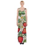 Strawberry-fruits Thigh Split Maxi Dress