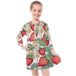 Strawberry-fruits Kids  Quarter Sleeve Shirt Dress