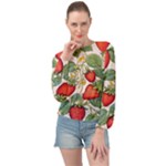 Strawberry-fruits Banded Bottom Chiffon Top