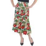 Strawberry-fruits Midi Mermaid Skirt