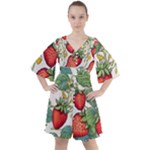 Strawberry-fruits Boho Button Up Dress