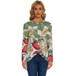 Strawberry-fruits Long Sleeve Crew Neck Pullover Top
