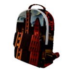 Sci-fi Futuristic Science Fiction City Neon Scene Artistic Technology Machine Fantasy Gothic Town Bu Flap Pocket Backpack (Large)