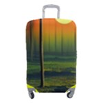 Outdoors Night Moon Full Moon Trees Setting Scene Forest Woods Light Moonlight Nature Wilderness Lan Luggage Cover (Small)