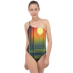 Classic One Shoulder Swimsuit 
