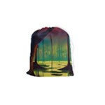 Nature Swamp Water Sunset Spooky Night Reflections Bayou Lake Drawstring Pouch (Small)