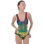 Nature Swamp Water Sunset Spooky Night Reflections Bayou Lake Side Cut Out Swimsuit