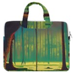 Nature Swamp Water Sunset Spooky Night Reflections Bayou Lake MacBook Pro 13  Double Pocket Laptop Bag