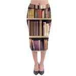 Books Bookshelves Office Fantasy Background Artwork Book Cover Apothecary Book Nook Literature Libra Midi Pencil Skirt