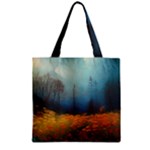 Wildflowers Field Outdoors Clouds Trees Cover Art Storm Mysterious Dream Landscape Zipper Grocery Tote Bag