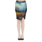 Wildflowers Field Outdoors Clouds Trees Cover Art Storm Mysterious Dream Landscape Midi Wrap Pencil Skirt