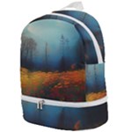 Wildflowers Field Outdoors Clouds Trees Cover Art Storm Mysterious Dream Landscape Zip Bottom Backpack