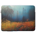 Wildflowers Field Outdoors Clouds Trees Cover Art Storm Mysterious Dream Landscape 17  Vertical Laptop Sleeve Case With Pocket