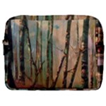Woodland Woods Forest Trees Nature Outdoors Mist Moon Background Artwork Book Make Up Pouch (Large)