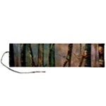 Woodland Woods Forest Trees Nature Outdoors Mist Moon Background Artwork Book Roll Up Canvas Pencil Holder (L)