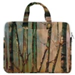 Woodland Woods Forest Trees Nature Outdoors Mist Moon Background Artwork Book MacBook Pro 13  Double Pocket Laptop Bag