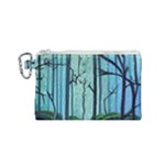 Nature Outdoors Night Trees Scene Forest Woods Light Moonlight Wilderness Stars Canvas Cosmetic Bag (Small)