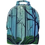 Nature Outdoors Night Trees Scene Forest Woods Light Moonlight Wilderness Stars Mini Full Print Backpack