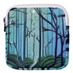 Nature Outdoors Night Trees Scene Forest Woods Light Moonlight Wilderness Stars Mini Square Pouch
