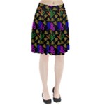 Pattern Repetition Snail Blue Pleated Skirt