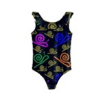 Pattern Repetition Snail Blue Kids  Frill Swimsuit