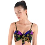 Pattern Repetition Snail Blue Woven Tie Front Bralet