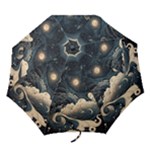 Starry Sky Moon Space Cosmic Galaxy Nature Art Clouds Art Nouveau Abstract Folding Umbrellas