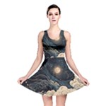 Starry Sky Moon Space Cosmic Galaxy Nature Art Clouds Art Nouveau Abstract Reversible Skater Dress