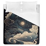Starry Sky Moon Space Cosmic Galaxy Nature Art Clouds Art Nouveau Abstract Duvet Cover (Queen Size)