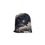 Starry Sky Moon Space Cosmic Galaxy Nature Art Clouds Art Nouveau Abstract Drawstring Pouch (XS)