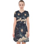 Starry Sky Moon Space Cosmic Galaxy Nature Art Clouds Art Nouveau Abstract Adorable in Chiffon Dress