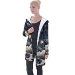 Starry Sky Moon Space Cosmic Galaxy Nature Art Clouds Art Nouveau Abstract Longline Hooded Cardigan