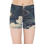 Starry Sky Moon Space Cosmic Galaxy Nature Art Clouds Art Nouveau Abstract Kids  Sports Shorts